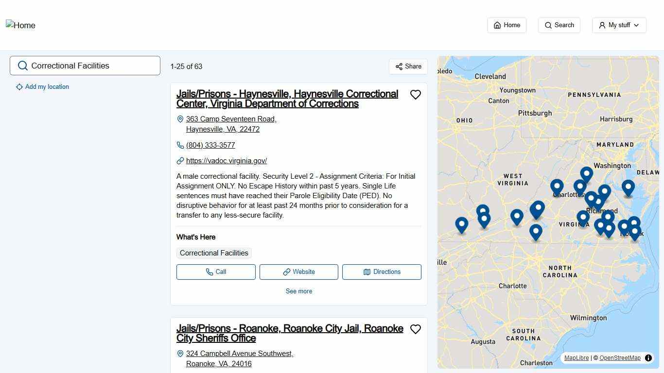 Correctional Facilities - 63 results