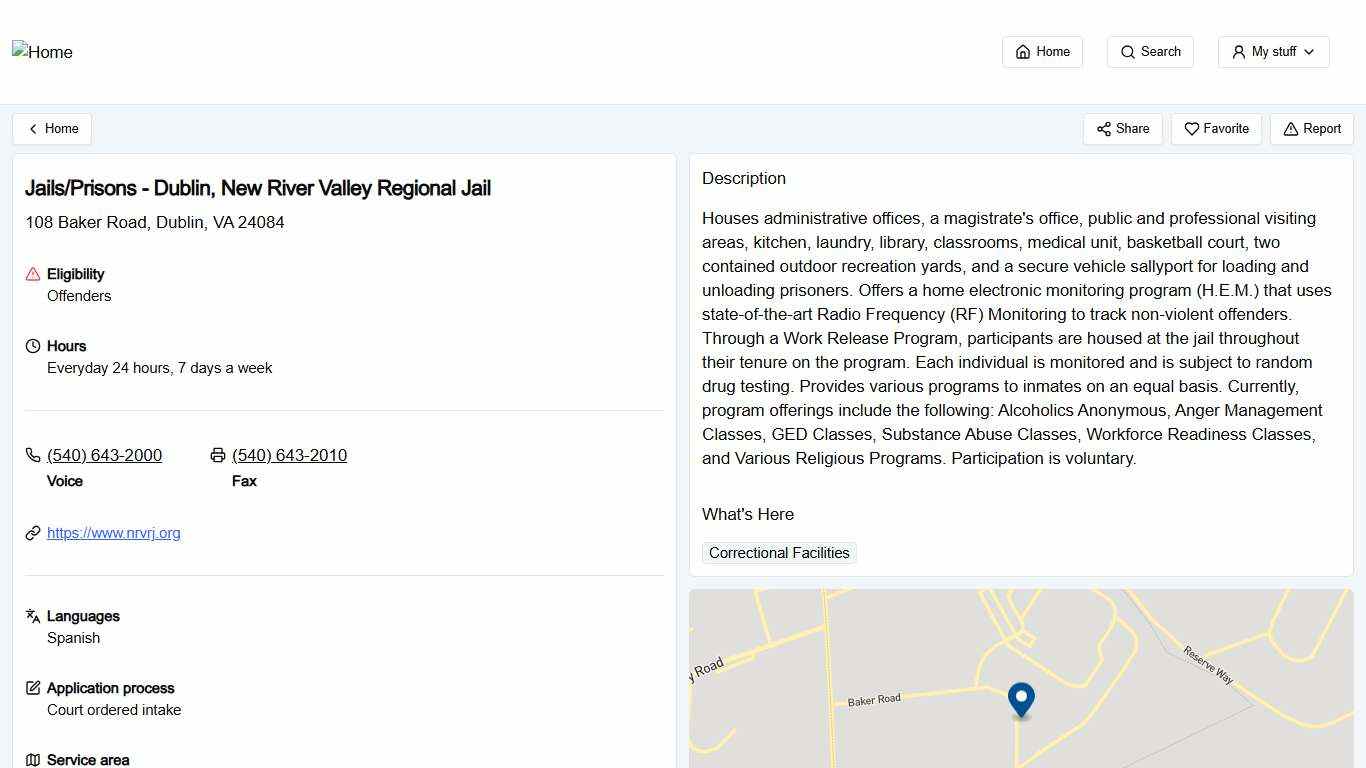 Jails/Prisons - Dublin, New River Valley Regional Jail